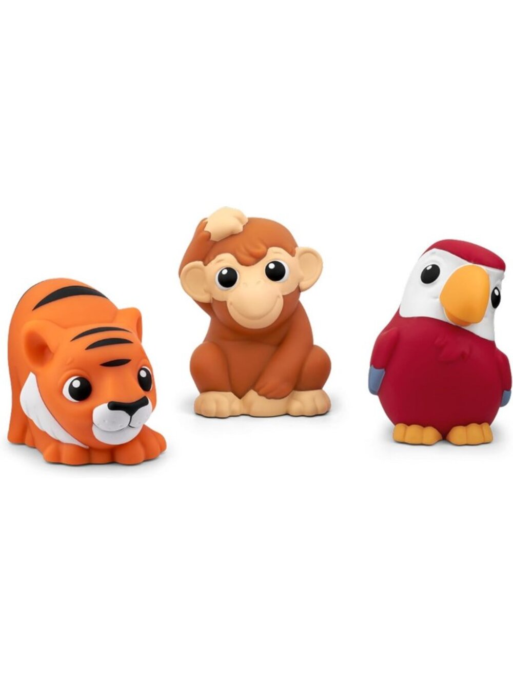 Jungle Animal Audio Toy Set - Soft Monkey, Parrot & Tiger Figurines for Kids